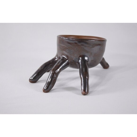 Handmade ceramic elegant finger bowl, creepy halloween teacup, cousin IT key - Picture 1 of 10